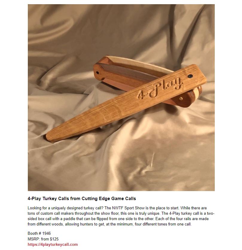 NWTF Featured magazine with 4 Play Turkey Calls